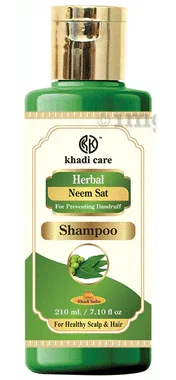 Khadi Care Herbal Neem Sat Shampoo bottle of 210 ml shampoo