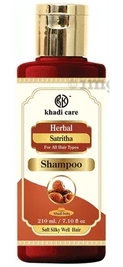 Khadi Care Herbal Satritha Shampoo bottle of 210 ml shampoo