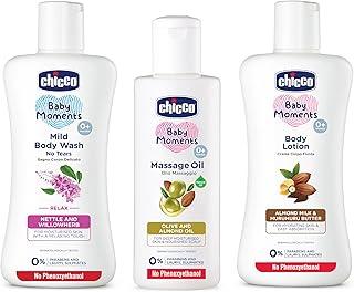 Chicco Baby Care Bundle - Mild Relax Bodywash 200ml, Massage Oil 200ml & BM Lotion 200ml