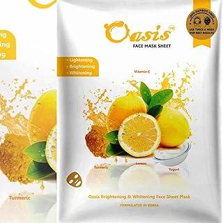 Meditouch Oasis Face Mask for Glowing Skin Made with Organic Mask for Women & Men Facial Nutraceuticals Compounds 10 Units Pack (Lomon - Brightening & Whitening)