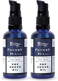 Forest Hill Premium Pre Shave For Men With Sandalwood & Orange For Smooth & Moisturize Shaved Skin, Blend of Jojoba Oil, Vitamin E & Olive Oil, Before Shave For Personal & Professional Salon, (50ml Pack of 2)