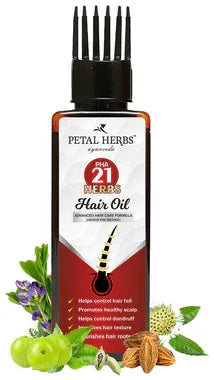 Petal Herbs Ayurveda PHA 21 Herbs Hair Oil bottle of 100 ml oil