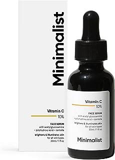Minimalist Dull Skin, Dark Spots & Uneven Tone Treatment 10% Vitamin C Face Serum | Formulated & Tested for Sensitive Skin with Ethyl Ascorbic Acid & Pha | All Skin Types|For Men & Women | 30Ml