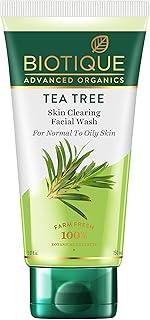 Biotique Tea Tree Skin Clearing Normal to Oily Skin Face Wash, 150 ml | Treats Acne, Pimples, Clear Skin | Paraben & SLS Free