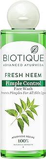 Biotique Fresh Neem Pimple Control Face Wash| Ayurvedic and Organically Pure| Prevents Pimples |100% Botanical Extracts| Suitable for All Skin Types | 200mL
