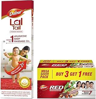 DABUR Lal Tail : Ayurvedic Baby Massage Oil 500Ml|Clinically Tested 2X Faster Physical Growth For Stronger Bones And Muscles & Red Paste - India'S No.1 Ayurvedic Paste, 600G (150Gm*4)