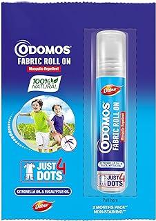 Odomos Mosquito Repellant Fabric Roll On - 8ml | Upto 8 Hrs Protection | Pediatrician Certified & Clinically Tested (Pack of 1)