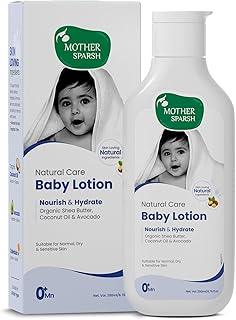 Mother Sparsh Natural Care Baby Body Lotion-200ml | Baby Lotion For All Skin Types | With Organic Shea Butter, Coconut Oil & Avocado | Suitable for Newborn Sensitive Skin