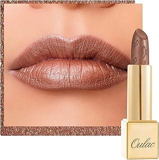 OULAC Metallic Shine Glitter Lipstick, Brown High Impact Lipcolor, Lightweight Soft and Ultra Hydrating, Long Lasting, Vegan & Cruelty-Free, Full-Coverage Lip Color 4.3 g/0.15 Guilty Pleasure(09)