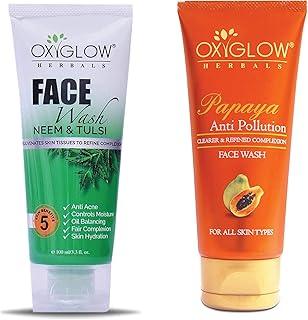 OxyGlow Herbals Neem Tulsi Face Wash 100 gm & OxyGlow Herbals Papaya Face Wash 100 Gm (Combo Pack)