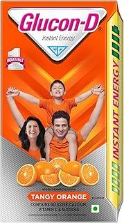 Glucon-D Tangy Orange Glucose Powder (1kg, Refill)| Tasty Orange Flavoured Glucose Drink| Provides Instant Energy| Vitamin C Boosts Immunity, Calcium for Intense Bone