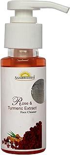 Sambridhhi's Rose and Turmeric Extract face Cleanser/Khadi Natural/Face Wash With Turmeric & Rose For Dry to Normal Skin - Heals and Prevents Blemishes -50 ml