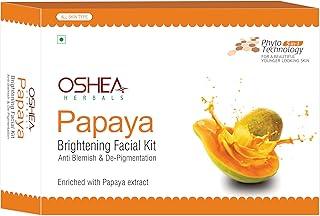 Oshea Herbals Papaya Brightening Facial Kit for All Skin Types | Reduces Blemishes & Pigmentation | Glowing Skin with Papaya Extracts 64g