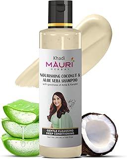 Khadi Mauri Herbal Nourishing Coconut & Aloe Vera Shampoo | Prevents Hairfall, Boosts Shine | Ideal for Men & Women | Sles & Paraben Free | 210 ml