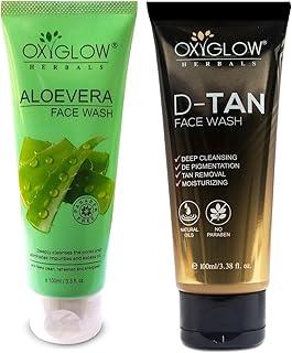 OxyGlow Herbals OxyGlow Herbals Alovera Face Wash|Controls Excess Oil-100ml & D-TAN Face Wash| Tan Removal|Brightening & Glowing Skin-100gm