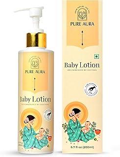 Pure Aura Rich Moisture Baby Lotion 200ml | Nourishing Cream for Soft & Sensitive Skin | Ayurvedic & Chemical-Free | Daily Use | Safe for Newborns Baby & Kids | Doctors Recommended | Made in India