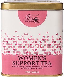 The Indian Chai – Women’s Support Tea 100g | with Raspberry Leaf, Musta Root, Spearmint, Shatavari, etc | Herbal Tea Blend for Hormonal Balance, Stress Relief & Vitality | Feel Refreshed Naturally