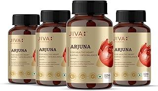 Jiva Arjuna Tablet 500mg | Promotes Heart Health | 100% Pure & Natural | Helps to maintain cholestrol Level | Goodness of Arjuna, Babool & Corn Starch - 120 Tablet (Pack of 4)