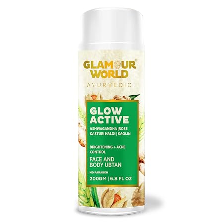 Glamour World Ayurvedic Glow Active- Natural Face and Body Grains for Skin-Brightening