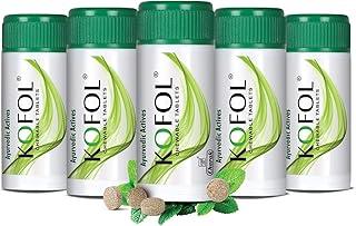 Charak Pharma Kofol Chewable Ayurvedic Tablets For Cough, Sore Throat & Bad Breath - Each Pack contains (60 Tablets) Pack of 5