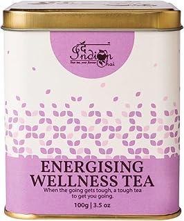 The Indian Chai – Energising Wellness Tea 100g with Yerba Mate, Ashwagandha, Ginkgo Biloba, Panax Ginseng, Nettle etc. for Energy, Focus, Digestion and Weight Loss, Herbal Tea