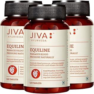 Jiva Equiline Tablets 500mg | 100% Ayurvedic Formula By Doctors | Controls Hypertension & Anxiety | Helps With High Blood Pressure & Related Symptoms -120 Tablets (Pack of 3)