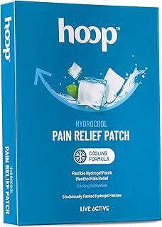 hoop Pain Relief Patch | Cooling Pain Relief Patch For Back Pain, Knee Pain, Muscle Pain, Shoulder Pain, Cramps | Use As Knee Patch For Pain Relief | 5 Individually Packed Hydrogel Pain Patches