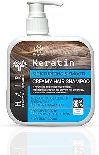 Dr.Sparsh KERATINE Shampoo| Infused with Keratin, Almond Oil, Jojoba Oil and Shea Butter for Curly Wavy and Straight Hair - Sulfate Free Shampoo for Dry Damaged or Color Treated Hair-300ML