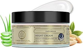 Khadi Natural Night Cream, 50g| Prevents premature aging|Skin brightening properties|Removes dead skin cells| Suitable for All Types of Skin