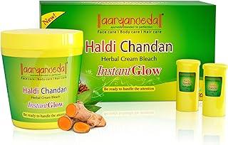 Aryanveda Haldi Chandan Herbal Bleach Cream (250g) for face and body, Radiant Skin, Natural Glowing Fairness, Tan Removal, Glowing Skin, Beautiful Skin, Suitable for All Skin Types, For Men and Women