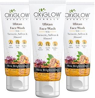 OxyGlow Herbals Ubtan Face Wash with Turmeric, Saffron & Almond |Tan Removal For all Skin Type 100g Pack of 3