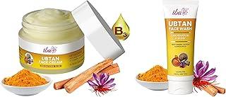 Iba Ubtan Face Cream, 50g with Turmeric, Sandalwood & Saffron For Brightens Skins Ubtan Face Wash, 100ml for all Skin type with Turmeric, Saffron & Sandalwood for Tan Removal & Glow