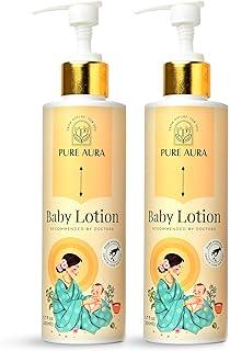Pure Aura Rich Moisture Baby Lotion (Pack of 2), 200ml Each | Ayurvedic & Chemical-Free | Nourishing Cream for Soft & Sensitive Skin | Safe for Newborns & Kids | Doctors Recommended | Made in India