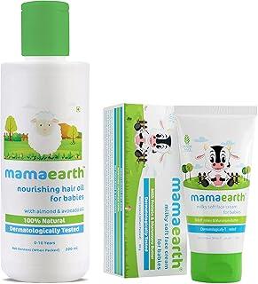 Mamaearth Milky Soft Natural Baby Face Cream for Babies 60Ml&Mamaearth Nourishing Baby Hair Oil, with Almond & Avocado Oil - 200 Ml