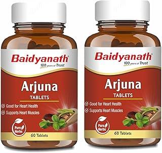 Baidyanath Arjuna Tablets 60 Tabs for Healthy Heart | Helps to maintains Blood & pressure Sugar Level (Pack of 2)