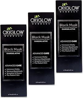 OxyGlow Herbals Black Mask|Deep Cleansing Peel Off Mask|Remove Blackheads|Pro-Radiant Skin|Smoother & Clearer|Increases Vitality|50Gram(Pack of 3)