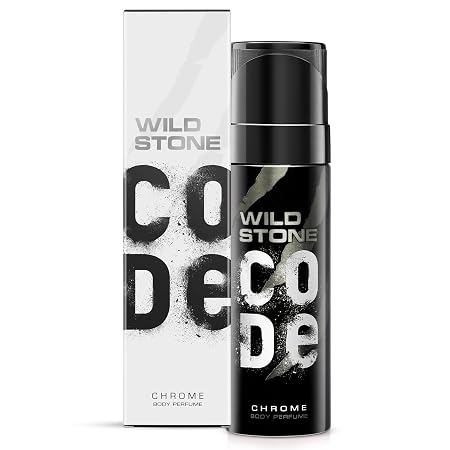 WILD STONE CODE Chrome Long Lasting No Gas Body Perfume For Men, 150Ml - Chrome, Spray