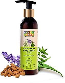 Herby Angel Body Lotion with SPF 15 for Babies & Kids, 12 Hour Moisturization, Skin Care for Kids | Organic Ingredients - Aloe Vera, Almond Oil & Shea Butter | Non Greasy & Quick Absorbing (200ml)