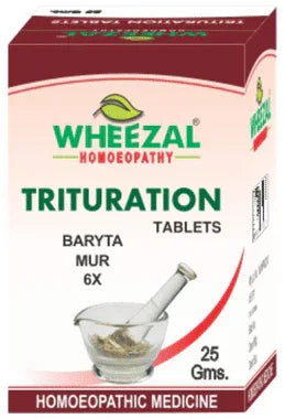 Wheezal Baryta Mur Trituration Tablet 6X bottle of 25 gm trituration tablet