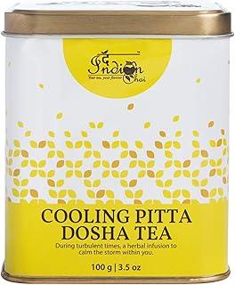 The Indian Chai - Cooling Pitta Dosha Tea 100G With Brahmi, Amla, Spearmint, Rose Petals Etc, Promotes Clear Thinking, Cools Down Mind, Body & Emotions, Ayurvedic Herbal Tea, 100 grams