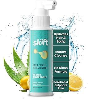 SKIFT Hair & Scalp Mist Spray for Hair Growth 100ml | Hair Spray for Anti-Dandruff, Hair Fall Control & Scalp health | Goodness of Aloe Vera, Rice Water, Green Tea, Lemon Oil| Dermatologically Tested