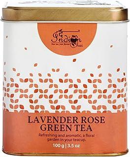 The Indian Chai - Lavender Rose Green Tea 100g || Calming & Floral Blend for Relaxation, Skin Health, & Antioxidant Boost || Herbal Tea