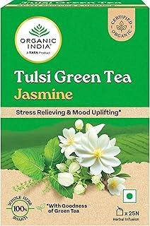 Organic India Tulsi Green Tea Jasmine 25 Bags – Stress Relief & Mood Uplift