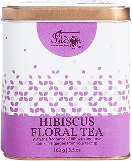 The Indian Chai - Hibiscus Floral Tea 100g | Exotic Blend with Chamomile, Rose, Peppermint & More | Calming, Refreshing & Immunity-Boosting | Caffeine Free Herbal Tea Infusion