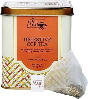 The Indian Chai - Digestive CCF Tea 30 Pyramid Tea Bags with Cumin, Coriander, Fennel and Peppermint for Acidity and Digestion