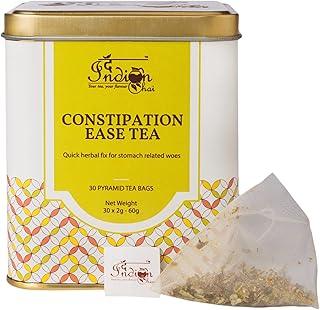 The Indian Chai – Constipation Ease Tea 30 Pyramid Tea Bags with Senna Leaves, Ajwain, Black Salt, Hing etc for Easy Bowel, Digestion and Bloating, Herbal Tea