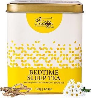 The Indian Chai – Bedtime Sleep Tea 100g with Passion Flower, Valerian Root, Chamomile Flower, Gotu Kola etc for Restful and Peaceful Sleep, Herbal Tea