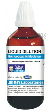 Allen Laboratories Abroma Augusta Liquid Dilution 200 CH bottle of 30 ml dilution