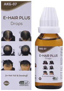 Excel AKG-07 E-Hair Plus Drops bottle of 30 ml oral drops