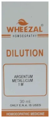 Wheezal Argentum Metallicum Dilution 1M bottle of 30 ml dilution